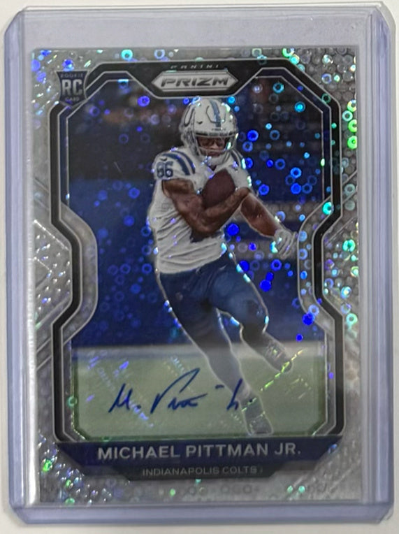 2020 Michael Pittman Jr. — Prizm Rookie Autographs No Huddle Prizm — front — Inventory P065-C