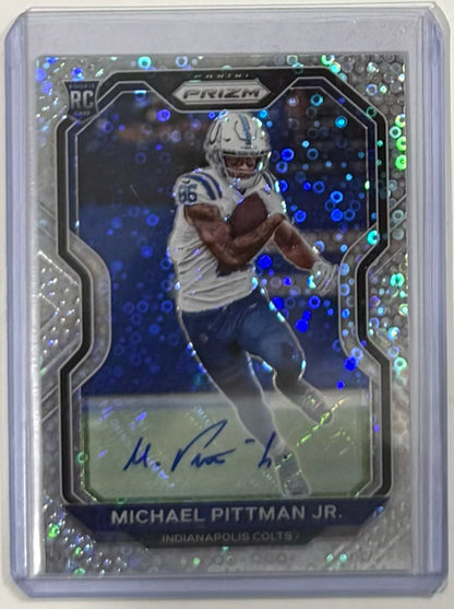2020 Michael Pittman Jr. — Prizm Rookie Autographs No Huddle Prizm — front — Inventory P065-C
