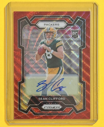 2023 Sean Clifford — Prizm Rookie Autographs [Red Wave Prizm] — front — Inventory P065-D
