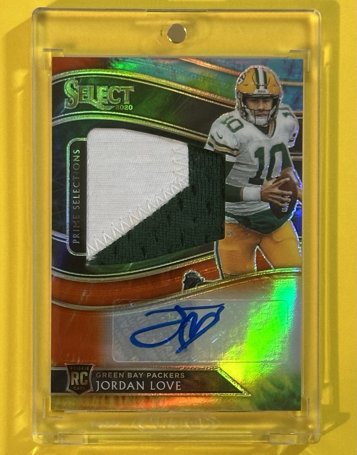 2020 Jordan Love — Select Prime Selections Prizm Signatures [Tie-Dye Prizm] — front — Inventory P067-C