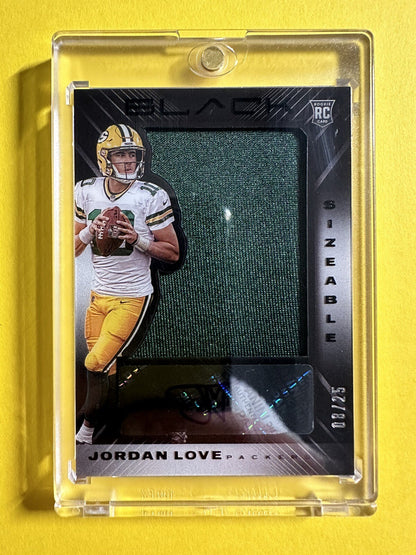 2020 Jordan Love — Black Sizeable Signatures Rookie Jersey — front — Inventory P067-D