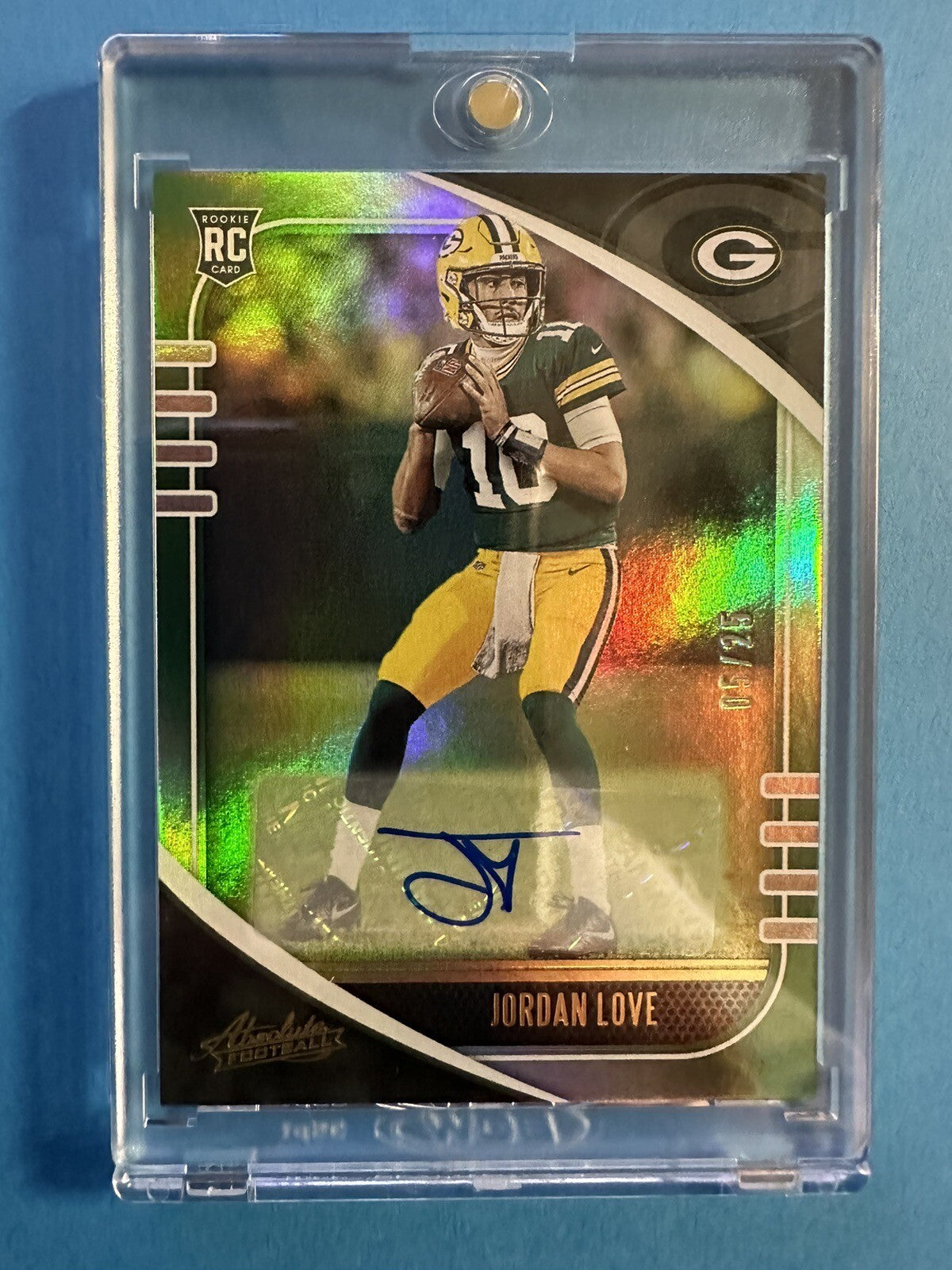 2020 Jordan Love — Absolute Signature Rookies [Spectrum Green] — front — Inventory P068-B