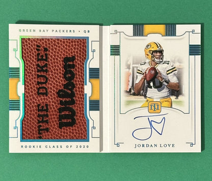 2020 Jordan Love — National Treasures Rookie Jumbo Prime Signatures Booklet [Football] — front — Inventory P071-D