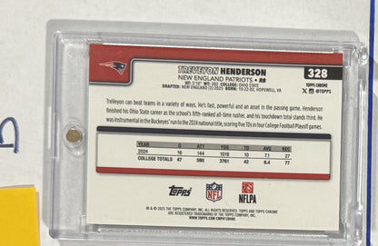 2025 TreVeyon Henderson — Topps Chrome Sapphire Edition [Black Cracked Ice Refractor] — back — Inventory P080-B