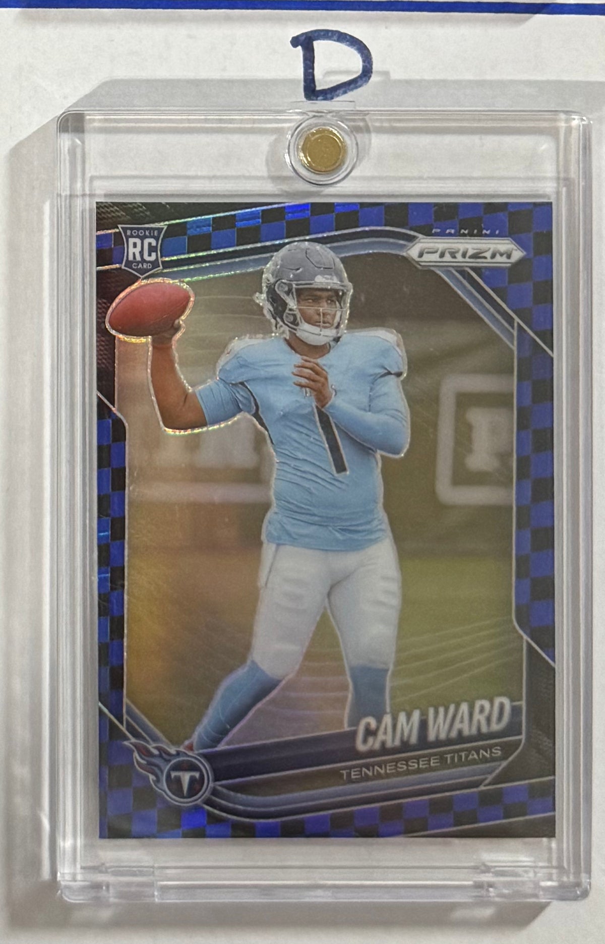 2025 Cam Ward — Prizm [Black & Blue Checker Prizm SSP] — front — Inventory P080-D