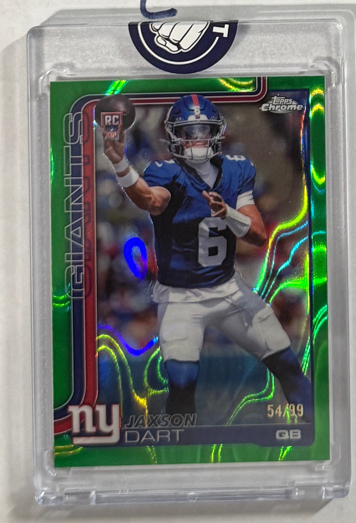 2025 Jaxson Dart — Topps Chrome [Green Lava Refractor] — front — Inventory P081-C