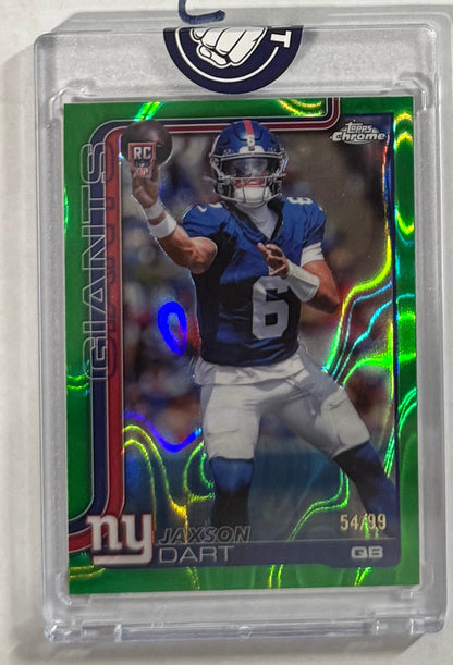2025 Jaxson Dart — Topps Chrome [Green Lava Refractor] — front — Inventory P081-C