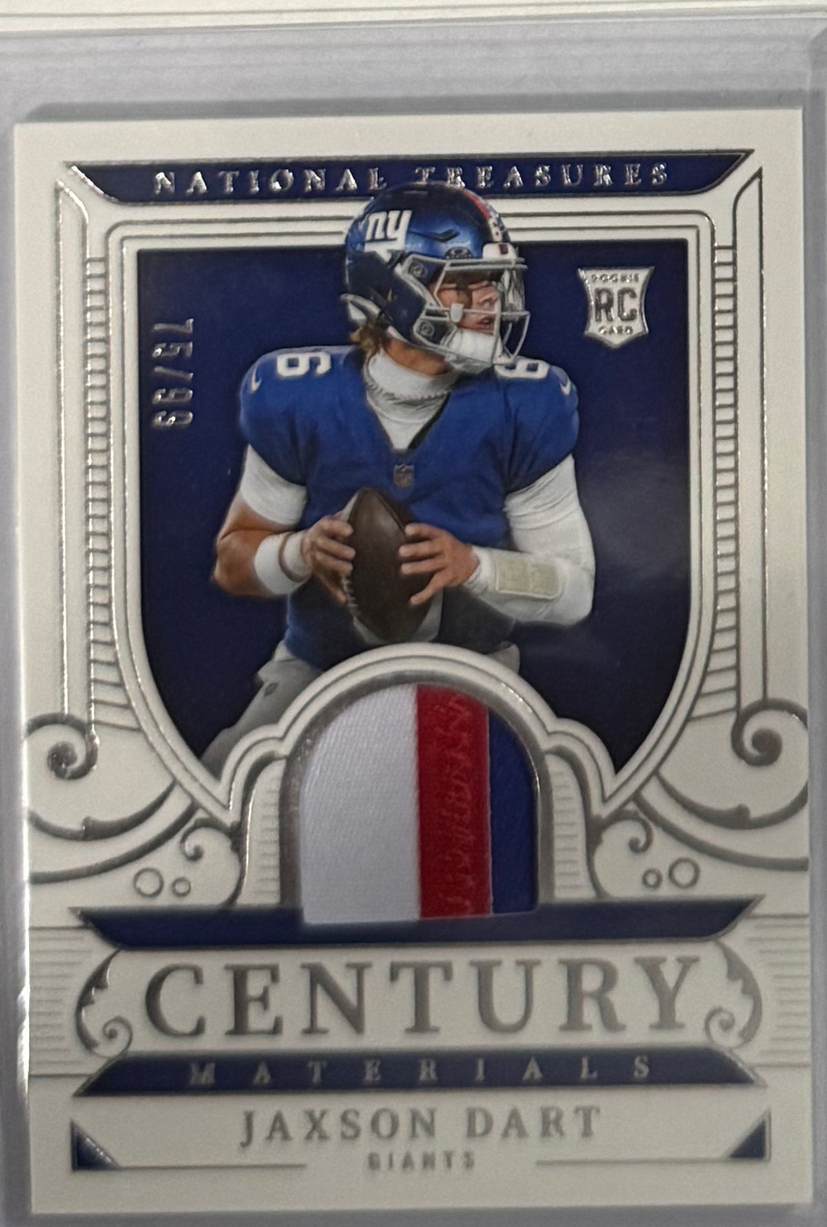 2025 Jaxson Dart — National Treasures Century Materials [Base] — front — Inventory P082-C