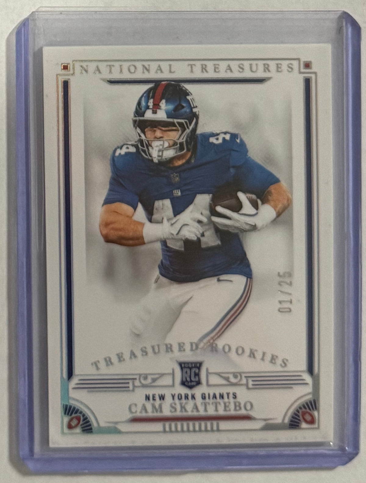 2025 Cam Skattebo — National Treasures Treasured Rookies [Holo Silver] — front — Inventory P082-D