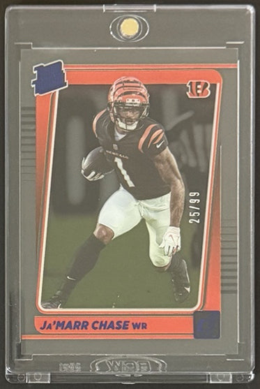 2021 Ja'Marr Chase — Clearly Donruss Rated Rookies [Blue] — front — Inventory P083-B