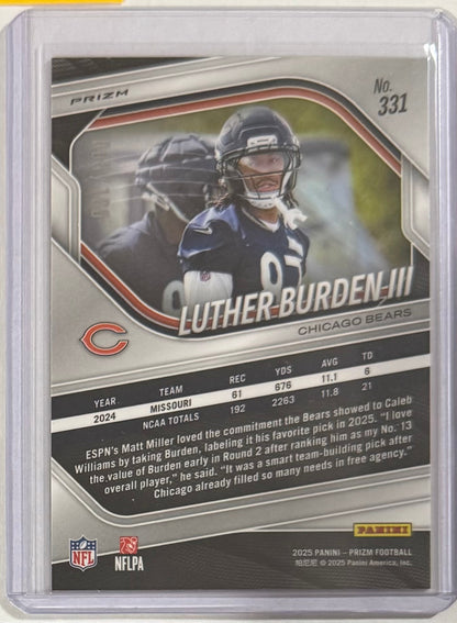 2025 Luther Burden III — Prizm [Pigskin Prizm] — back — Inventory P084-B