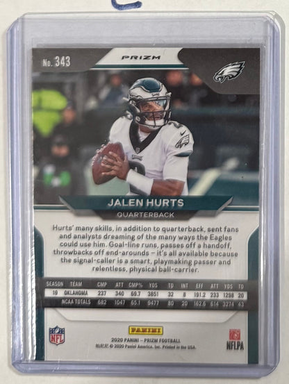 2020 Jalen Hurts — Prizm [Orange Disco Prizm] — back — Inventory P084-C