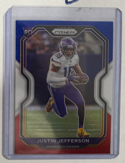 2020 Justin Jefferson — Prizm [Red, White & Blue Prizm] — front — Inventory P084-D