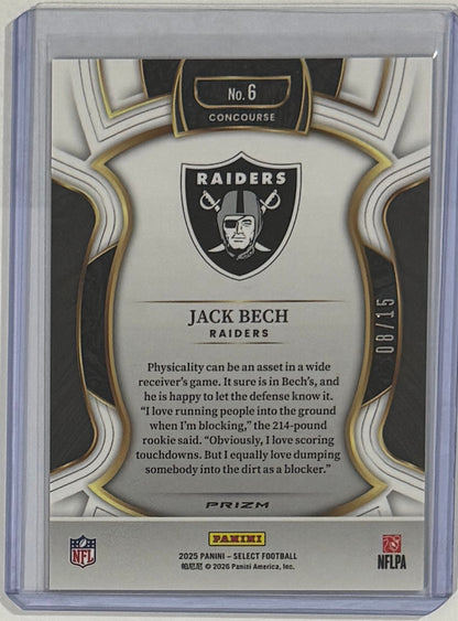 2025 Jack Bech — Select Concourse [Pink Glitter Prizm] — back — Inventory P085-B