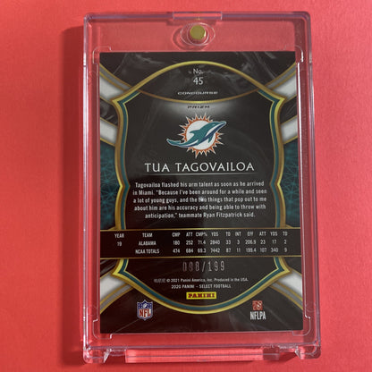 2020 Tua Tagovailoa — Select Concourse [Tri-Color Prizm] — back — Inventory P086-B