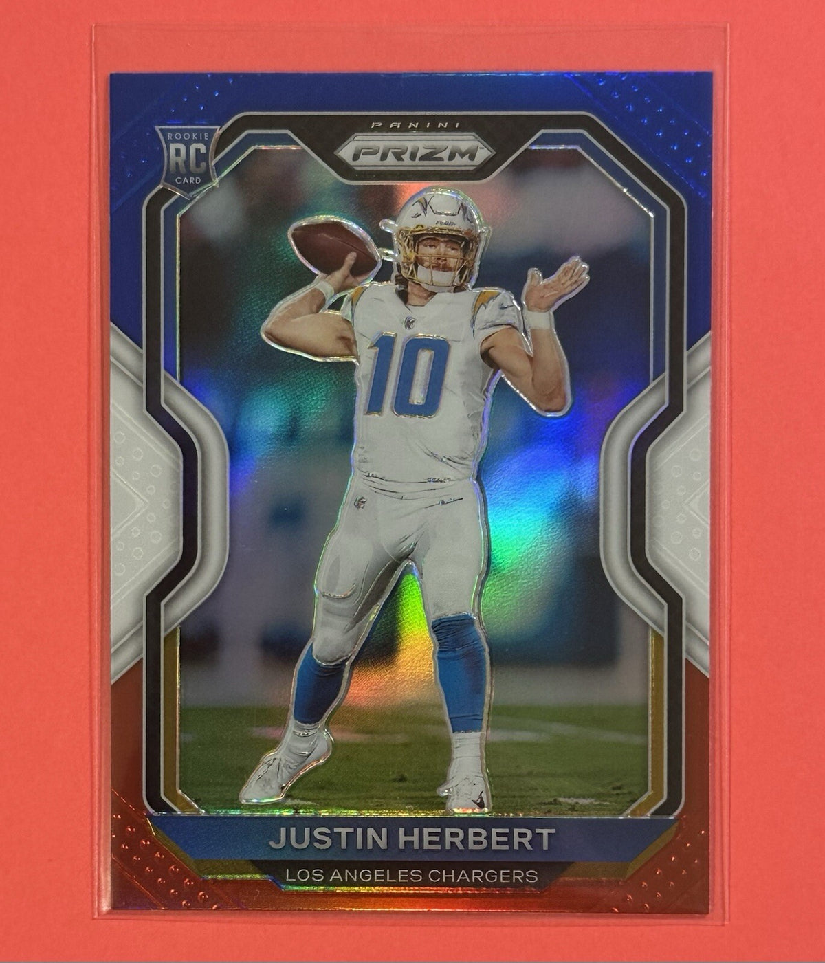 2020 Justin Herbert — Prizm [Red White Blue Prizm] — front — Inventory P088-B