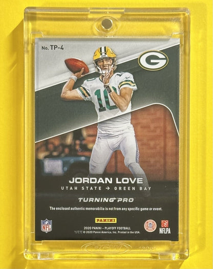 2020 Jordan Love — Playoff Turning Pro Memorabilia [Base] — back — Inventory P090-B