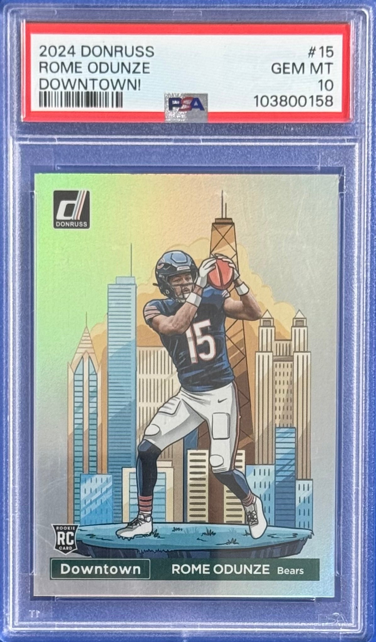 2024 Rome Odunze Donruss Downtown PSA 10 — front — P100-B — certification 103800158
