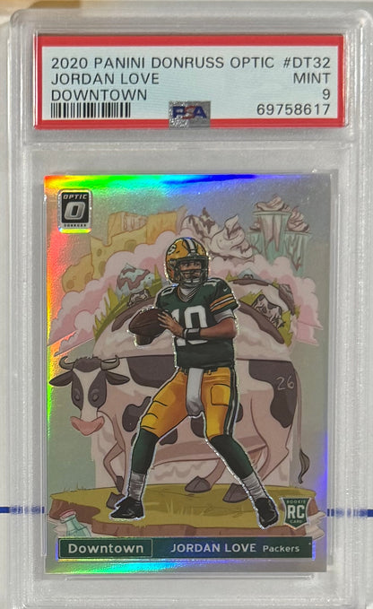 2020 Jordan Love — Donruss Optic Downtown — PSA 9 — front — Inventory P101-B