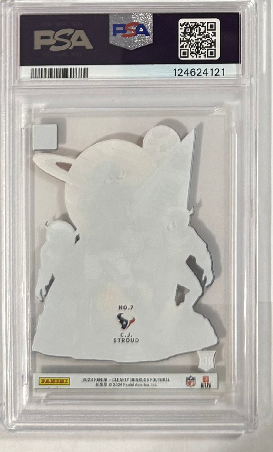 2023 C.J. Stroud — Clearly Donruss Downtown — PSA 8 — back photograph