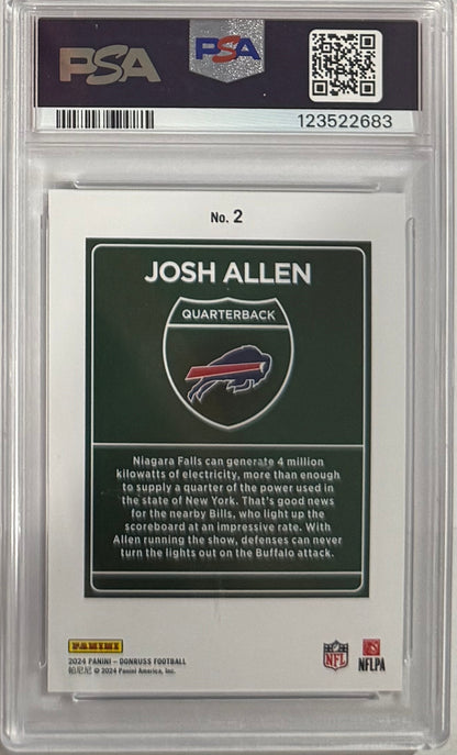 2024 Josh Allen — Donruss Downtown — PSA 9 — back — Inventory P101-D