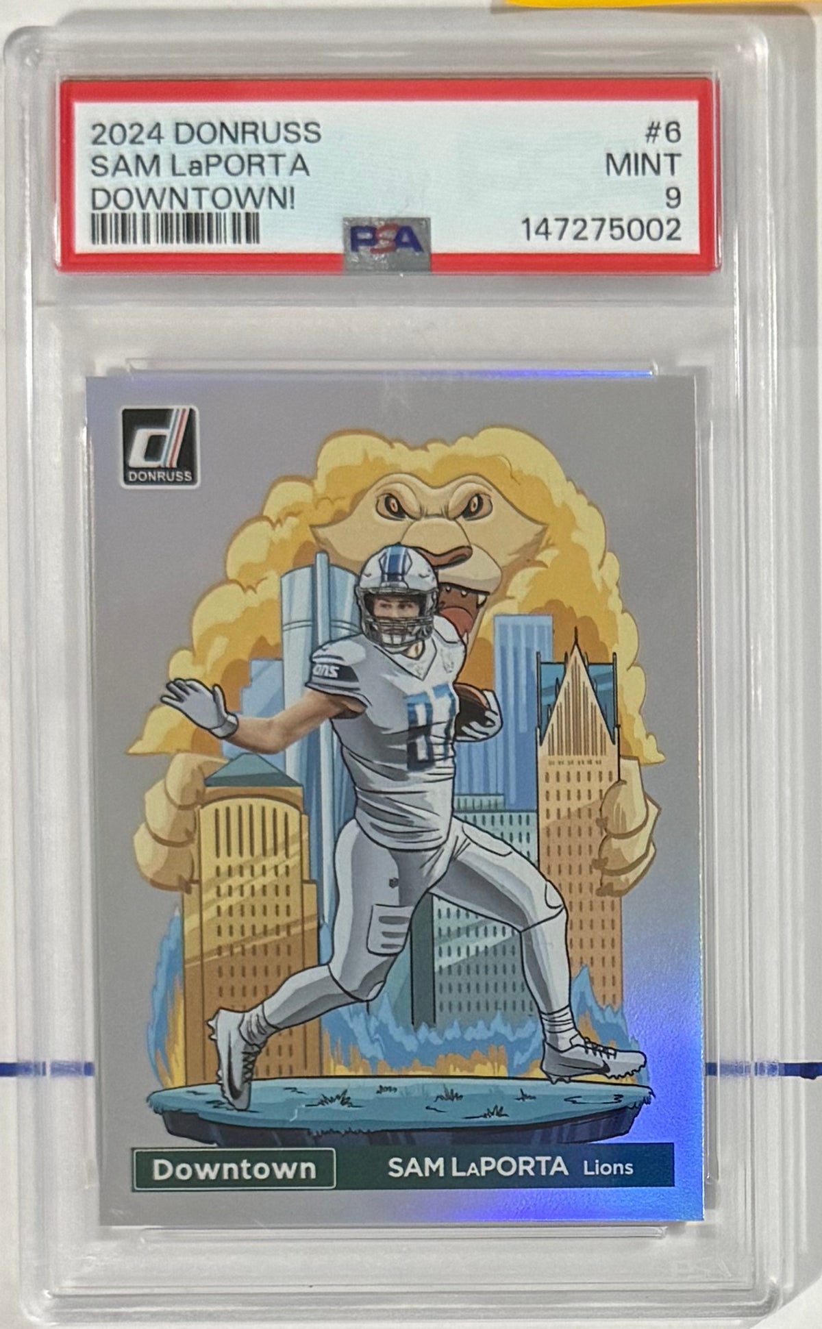 2024 Sam LaPorta — Donruss Downtown — PSA 9 — front — Inventory P102-A