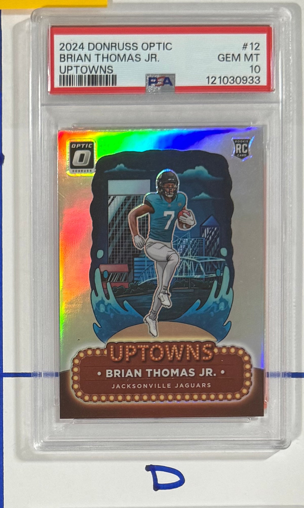2024 Brian Thomas Jr. — Donruss Optic Uptowns — PSA 10 — front — Inventory P102-B