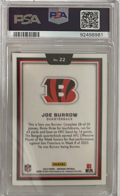 Joe Burrow 2023 Obsidian back - P102-D