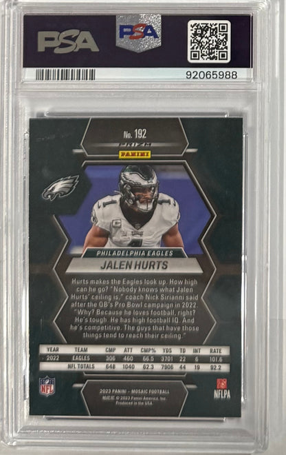 2023 Jalen Hurts — Mosaic Base [Genesis Mosaic Prizm] — PSA 10 — back — Inventory P103-C