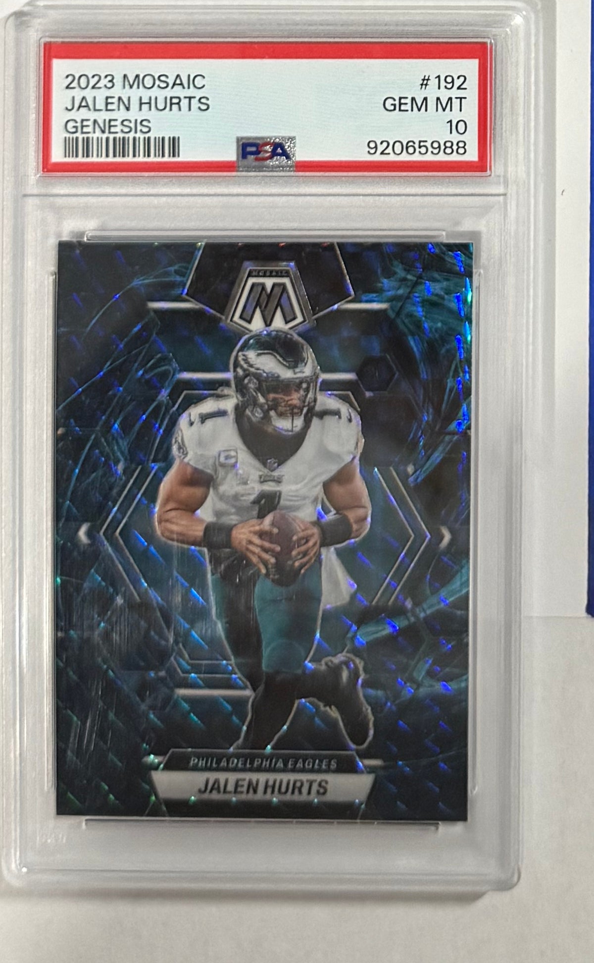 2023 Jalen Hurts — Mosaic Base [Genesis Mosaic Prizm] — PSA 10 — front — Inventory P103-C