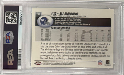 2004 Eli Manning — Chrome Base — PSA 10 — back — Inventory P103-D