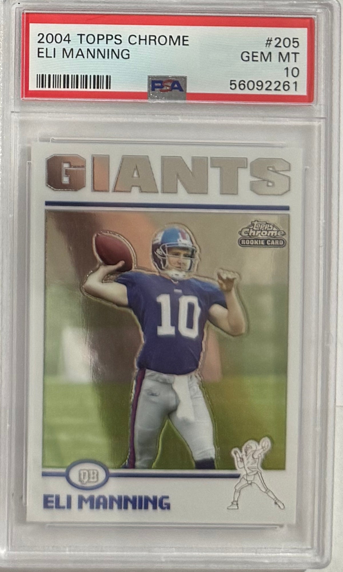 2004 Eli Manning — Chrome Base — PSA 10 — front — Inventory P103-D