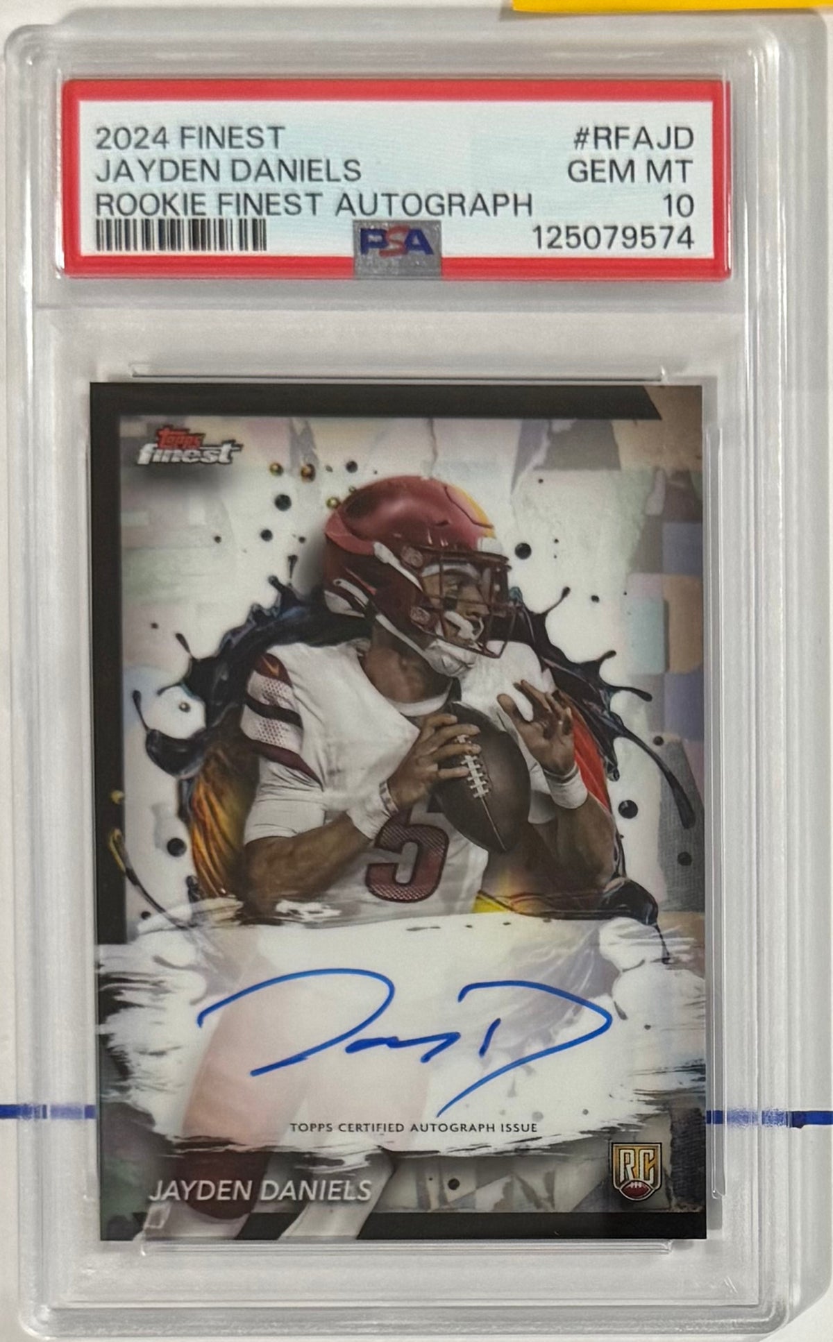 2024 Jayden Daniels — Finest Rookie Finest Autographs — PSA 10 — front — Inventory P104-A