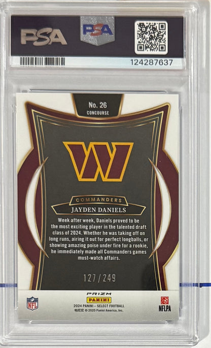 2024 Jayden Daniels — Select Concourse [Blue Prizm] — PSA 10 — back — Inventory P106-A