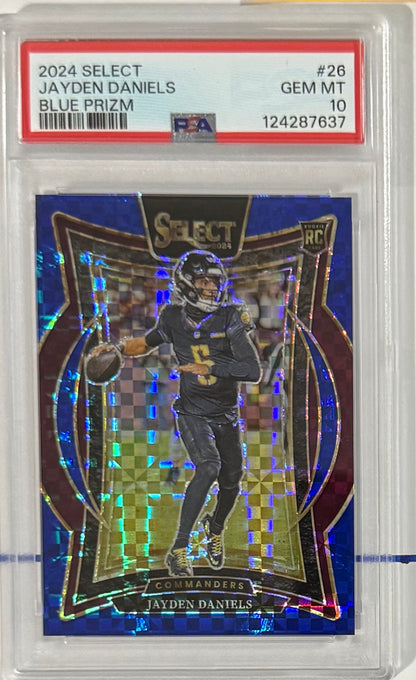 2024 Jayden Daniels — Select Concourse [Blue Prizm] — PSA 10 — front — Inventory P106-A