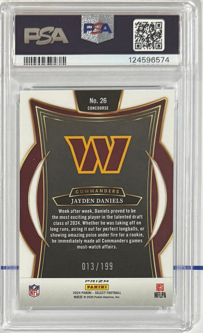 2024 Jayden Daniels — Select Concourse [White Shock Prizm] — PSA 10 — back — Inventory P106-B