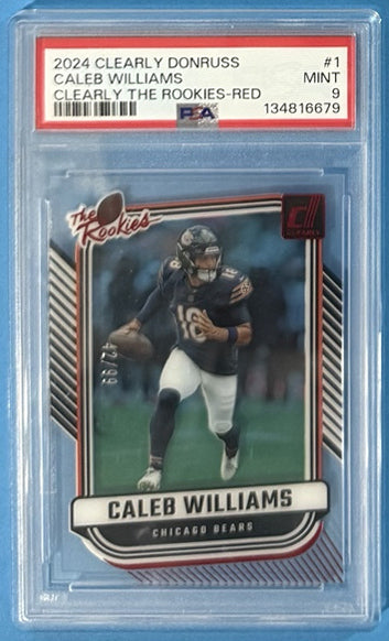 2024 Caleb Williams — Clearly Donruss Clearly The Rookies [Red] — PSA 9 — front — Inventory P107-C