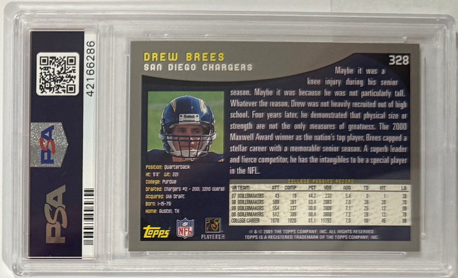 2001 Drew Brees — Topps [Topps Collection] — PSA 10 — back photograph
