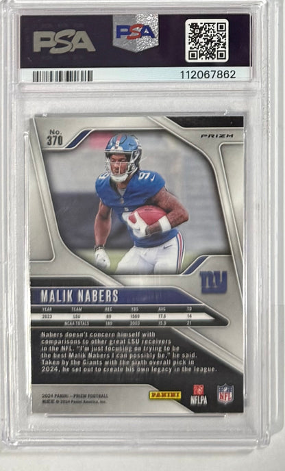2024 Malik Nabers — Prizm [Silver Prizm] — PSA 10 — back — Inventory P110-C