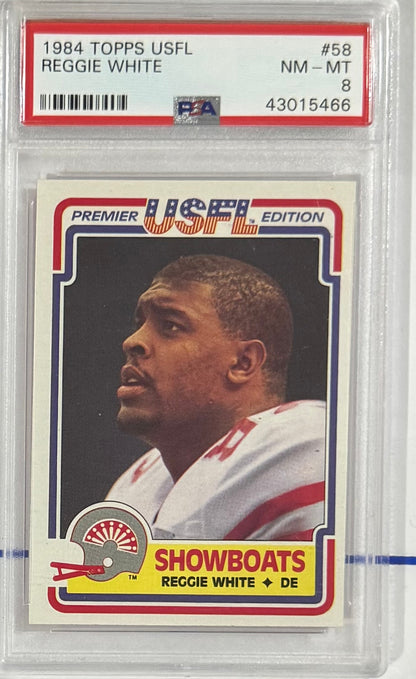 1984 Reggie White — USFL Base — PSA 8 — front — Inventory P111-B