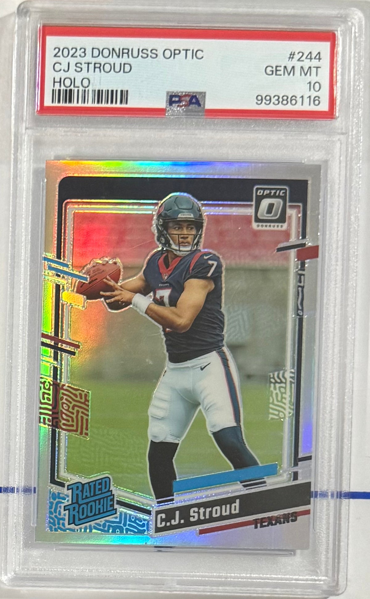 2023 C.J. Stroud — Donruss Optic Rated Rookies [Holo] — PSA 10 — front — Inventory P112-B