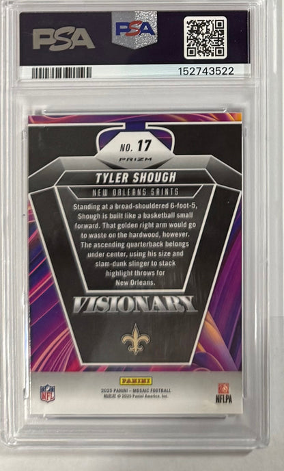 2025 Tyler Shough — Mosaic Visionary — PSA 10 — back — Inventory P112-C