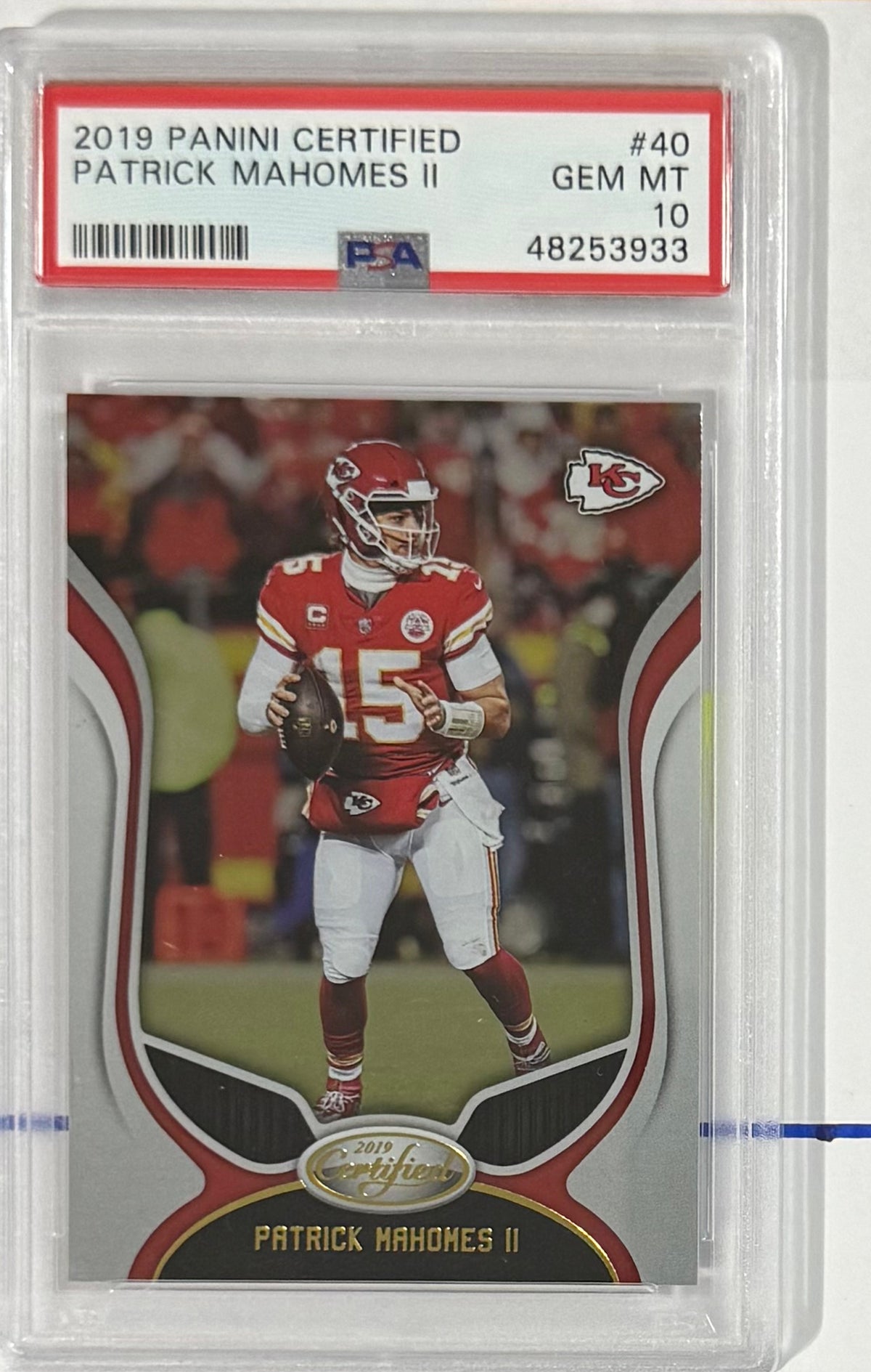 2019 Patrick Mahomes II — Certified Base — PSA 10 — front — Inventory P113-A