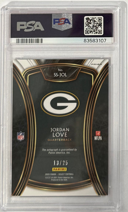2020 Jordan Love — Select Select Signatures [Red Prizm] — PSA 9 — back — Inventory P114-C