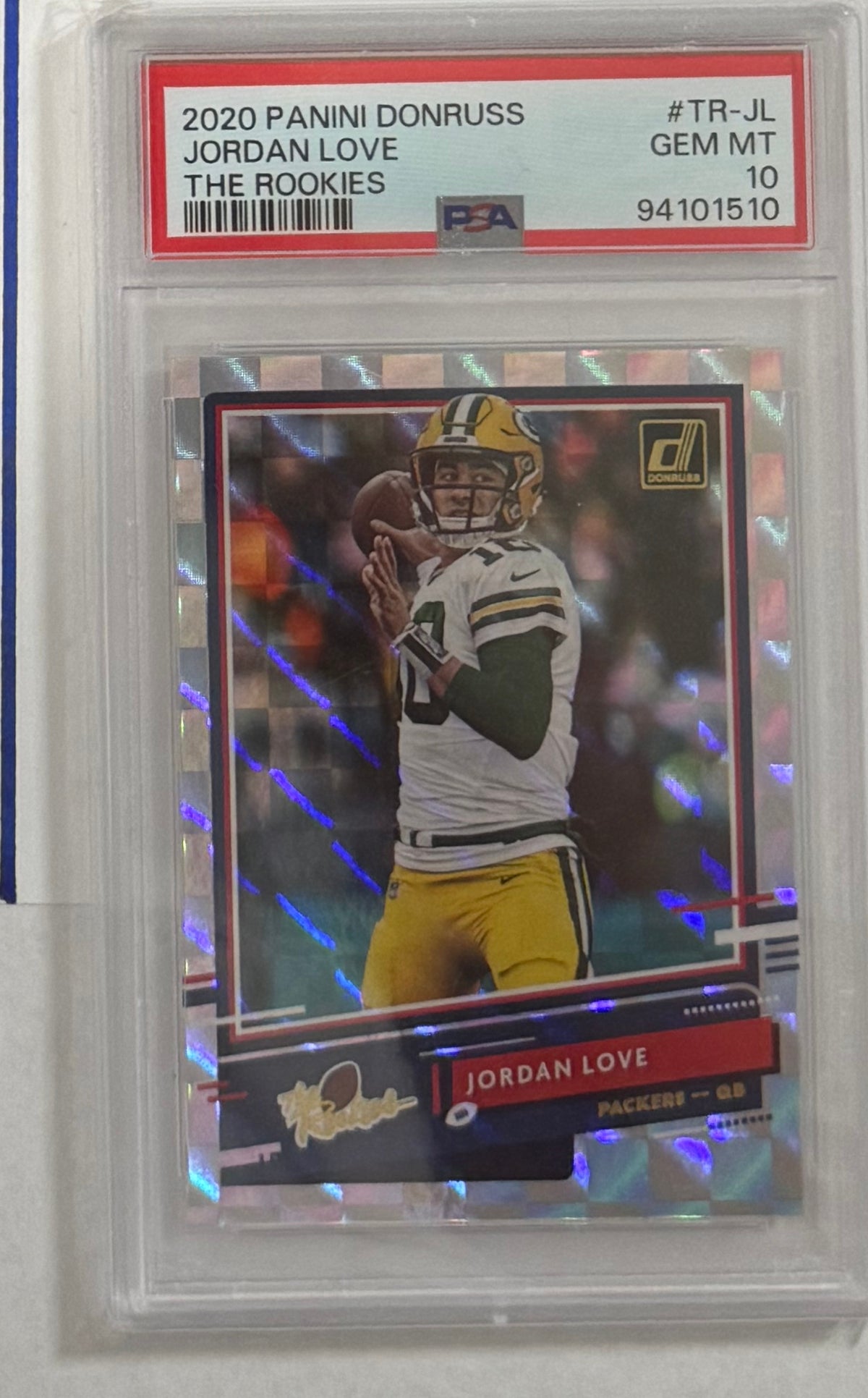 2020 Jordan Love — Donruss The Rookies — PSA 10 — front — Inventory P114-D