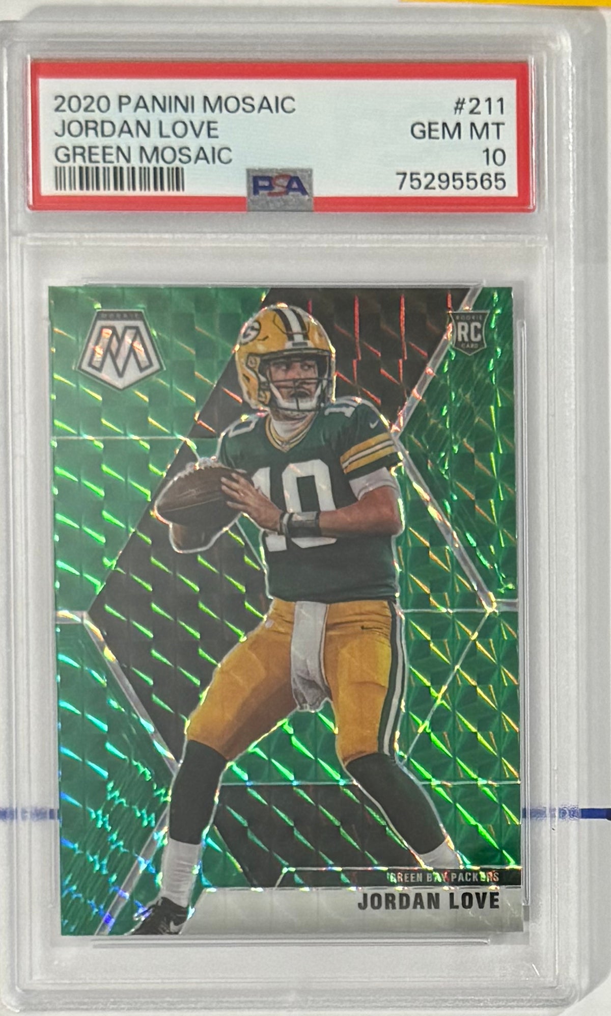 2020 Jordan Love — Mosaic [Green Mosaic Prizm] — PSA 10 — front — Inventory P115-A
