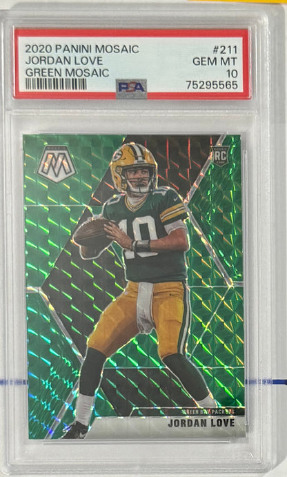 2020 Jordan Love — Mosaic [Green Mosaic Prizm] — PSA 10 — front — Inventory P115-A