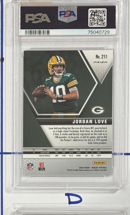 2020 Jordan Love — Mosaic [Red Mosaic Prizm] — PSA 10 — back — Inventory P115-B
