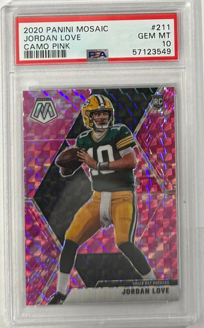 2020 Jordan Love — Mosaic [Camo Pink Mosaic Prizm] — PSA 10 — front — Inventory P115-C