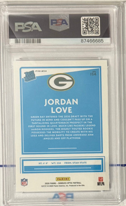 2020 Jordan Love — Donruss Optic Rated Rookies [Holo] — PSA 10 — back — Inventory P117-A